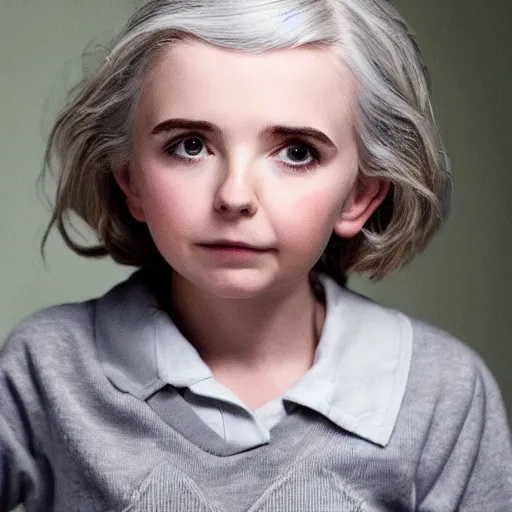 Image similar to Mckenna Grace as an old woman