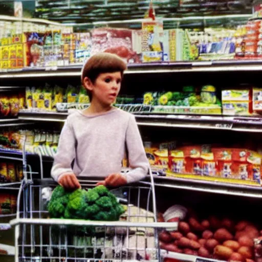 Prompt: et working at grocery store, found footage