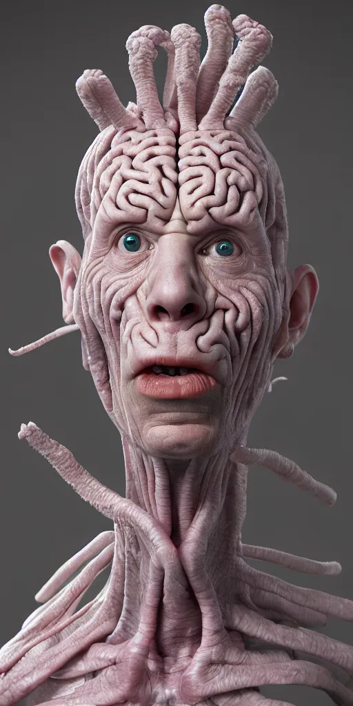 Prompt: a brain by johannen voss by david cronenberg by francis bacon by peter kemp by octane render blender 8 k