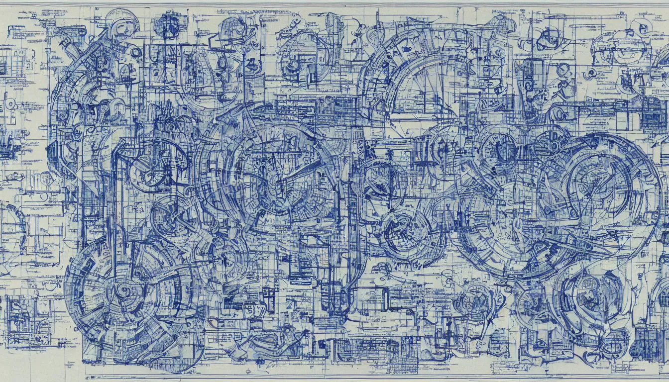 Image similar to blueprint for a time machine