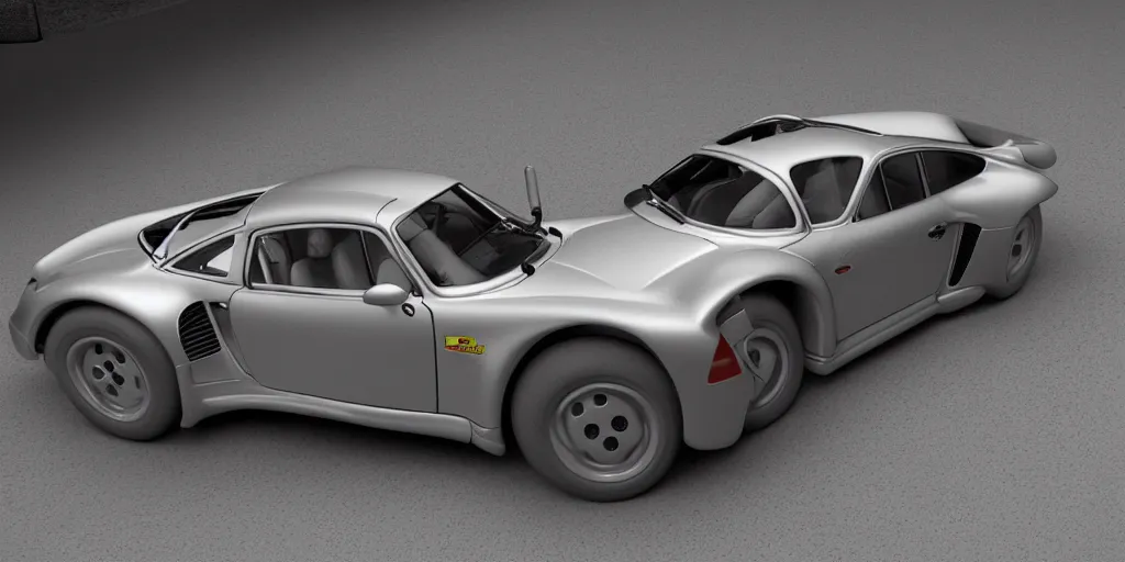 Image similar to porsche 959 with a turbine rocket engine. photo realistic 4k 35mm