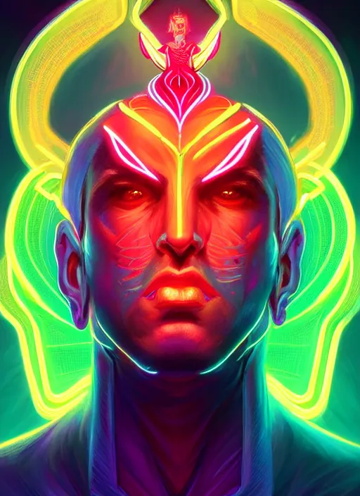 Image similar to symmetry!! concept art, full shot, sketch!! of a male demon, intricate, elegant, bright neon colors, glowing lights, highly detailed, digital painting, artstation, glamour pose, smooth, sharp focus, illustration, art by artgerm and greg rutkowski, artey freytag