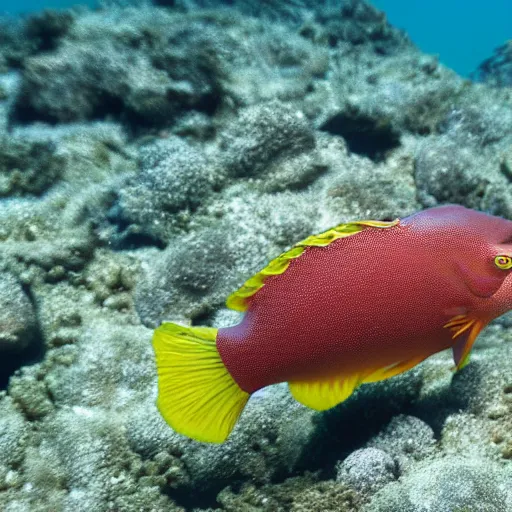 Prompt: a new species of fish discovered 1 0 km beneath the ocean