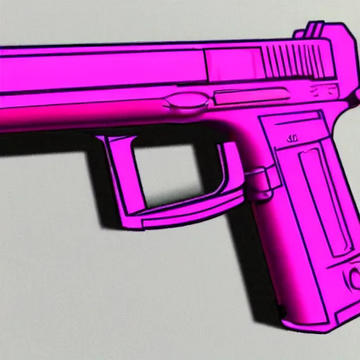 Prompt: pink glock in anime style