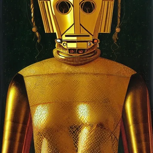 Prompt: c - 3 p 0, elegant portrait by sandro botticelli, detailed, symmetrical, intricate