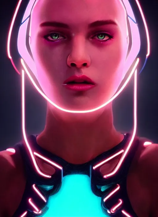 Prompt: a sensual american female humanoid, cyber neon lighting, futurism, intricate futuristic jewelry, cyberpunk high fashion, glamor profile pose, hyper photorealistic, crispy quality, digital photography, trending in artstation, trending in pinterest, cinematic, 4 k ultra hd, art by pascal blanche, art by greg rutkowski,