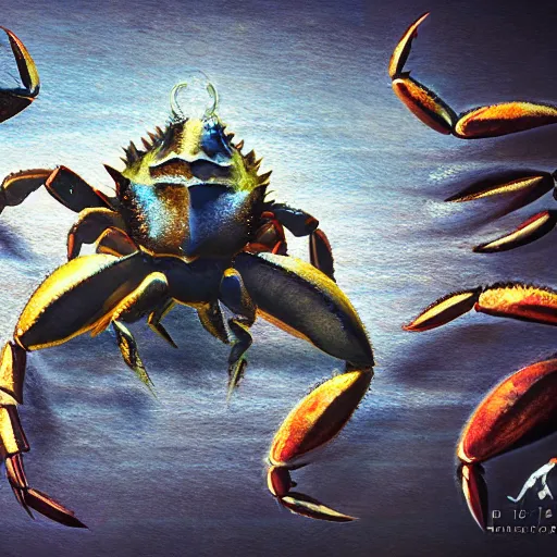 Prompt: crab monster, jrpg, photography