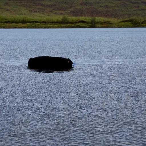 Prompt: something crawls to the surface of a dark Scottish loch