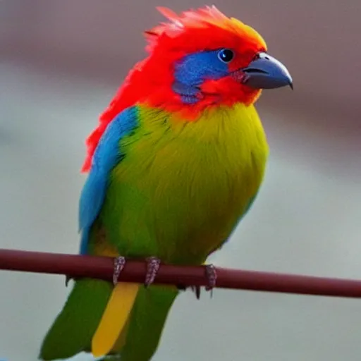 Prompt: The worlds cutest!!! bloodthirsty colorful bird