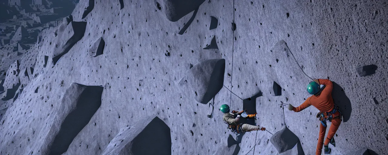 low - g rock climbing on the terraformed asteroid. | Stable Diffusion ...