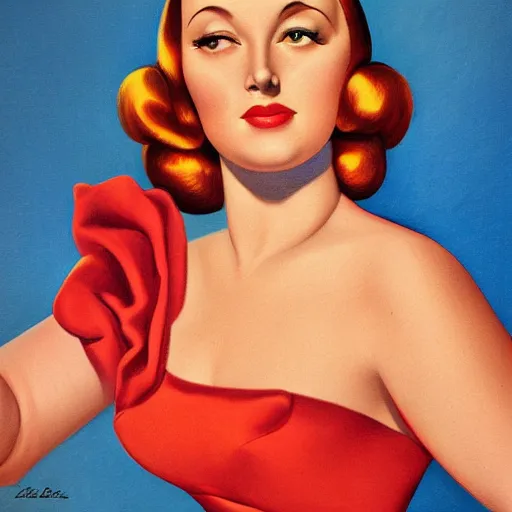 Image similar to portrait illustration by earle bergey