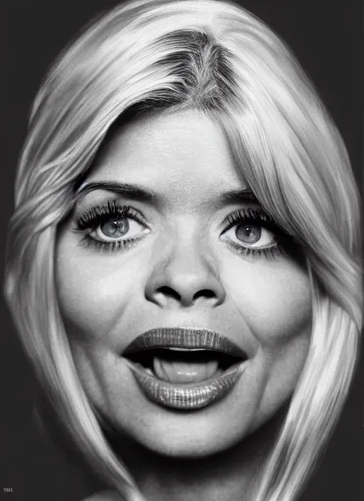 Image similar to holly Willoughby with the physique of a body builder, symmetrical facial features, hyper realistic, ultra detailed, cinematic, dynamic lighting, photorealistic, refined, intricate, digital art, digital painting, masterpiece, 8k