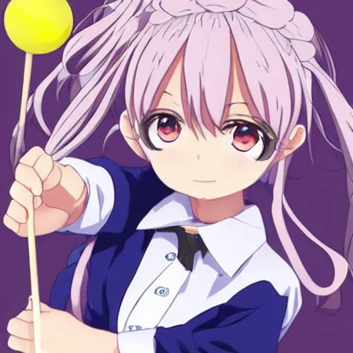 Image similar to key anime visual of a tsundere walter white with blonde hair and twintails; has a lolipop in mouth; trending on Pixiv; official media