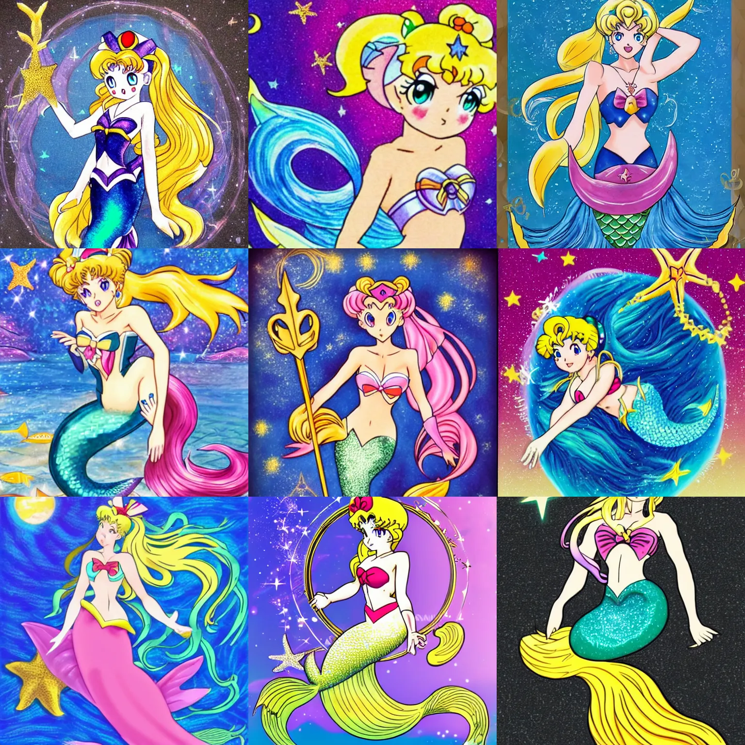 Prompt: sailor moon as a mermaid