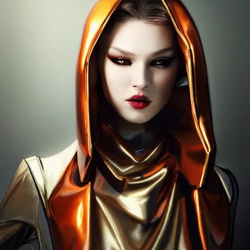 Image similar to A masterpiece portrait of a Incredibly beautiful futuristic high fashion russian model girl with designer mask made of steel and latex. trending on artstation, digital art, by Stanley Artgerm Lau, WLOP, Rossdraws, James Jean, Andrei Riabovitchev, Marc Simonetti, Yoshitaka Amano