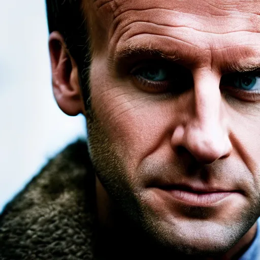 Image similar to closeup portrait of emmanuel macron in game of thrones, photography, cinematic light, sharp, detailed face, magazine, press, television, steve mccurry, david lazar, canon, nikon, focus