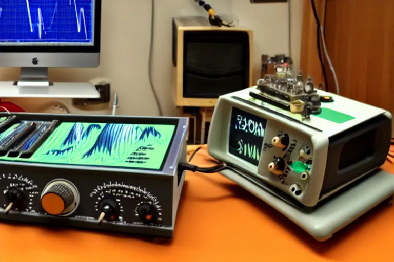 Image similar to an oscilloscope shaking a sound wave, wiggling a weasel, a stoat sinusoid spectacle : the wiggle and the wave - the wiggle is the wave!