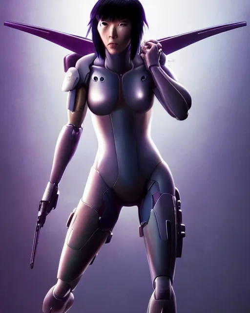Image similar to weta disney pixar movie still portrait photo of motoko kusanagi ghost in the shell : : as cyborg woman by pixar : : by weta, greg rutkowski, wlop, ilya kuvshinov, rossdraws, artgerm, marvel, maxim cover, latex, octane render, sweaty, iridescent, bright morning, anime, liosh, mucha : :
