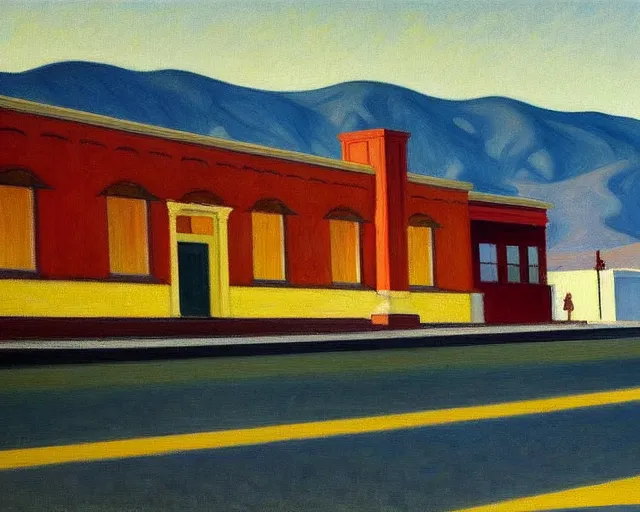 Image similar to a stunning painting of susanville california by edward hopper, award winning art