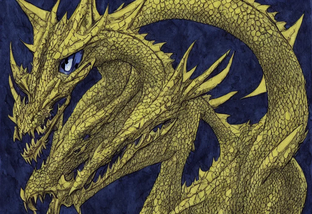 Image similar to a dragon with yellow eyes