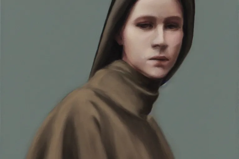 Image similar to young nun fashion model portrait artwork by tim eitel