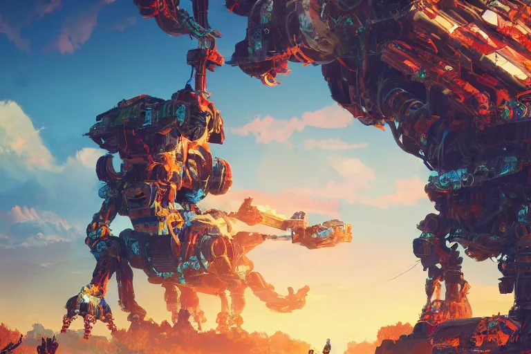Image similar to sunwing machine mecanical creature robot of horizon forbidden west horizon zero dawn bioluminiscence global illumination ray tracing hdr fanart arstation by ian pesty and alena aenami artworks in 4 k