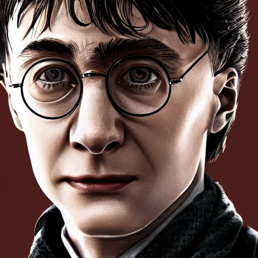 Image similar to a portrait of harry potter at the age of 7 0, detailed, conceptual, close up shot, trending on artstation