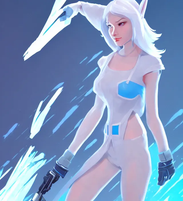 Image similar to the female ice rabbit protagonist, animation character design by jack kirby, action - adventure, sharp detail, artstation trending, conceptart. com