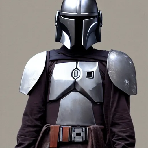 Prompt: Levi Ackerman wearing a Mandalorian chest plate