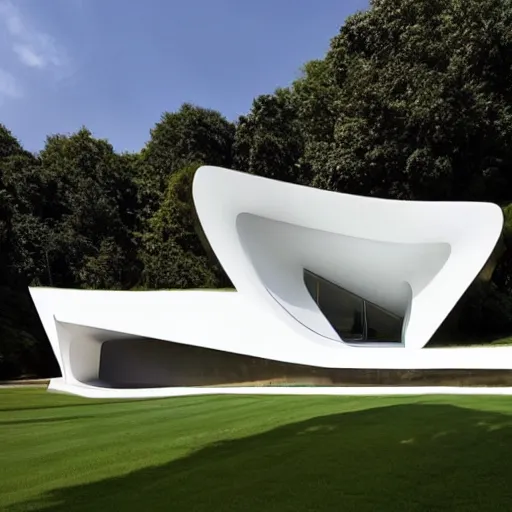 Image similar to house designed by zaha hadid