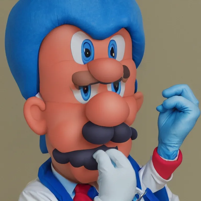 Image similar to photorealistic portrait of dr. mario in real life