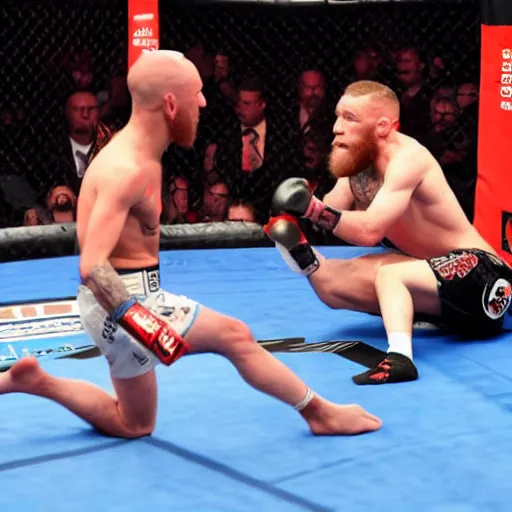 Image similar to ringside photo of conor mcgregor vs battlebots