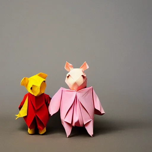 Image similar to origami pooh and piglet