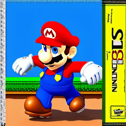 Image similar to mario 3 d render, in the style of templeos.