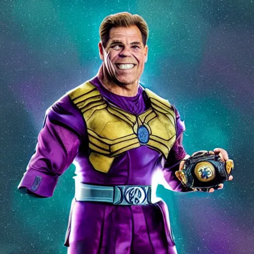 Prompt: nick saban as thanos with the gauntlet and infinity stones, championship rings, alabama colors, crimson tide, portrait, intricate, ray tracing, photorealistic, high detail