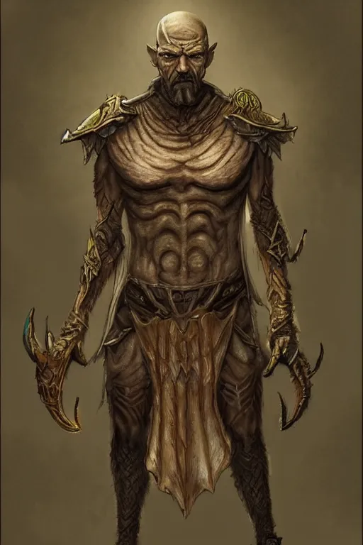 Prompt: Walter White as Dagoth Ur from Morrowind , concept art