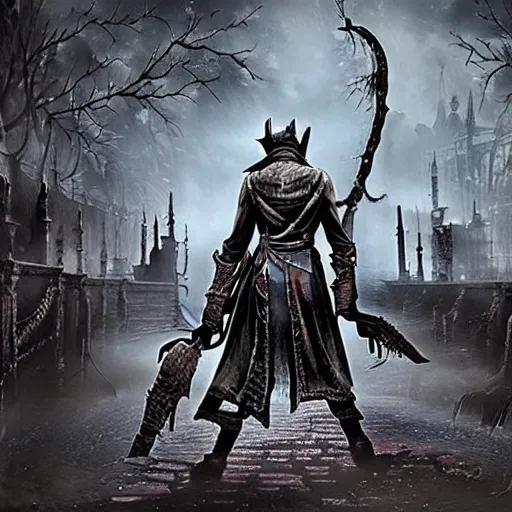 Prompt: bloodborne hunters dream