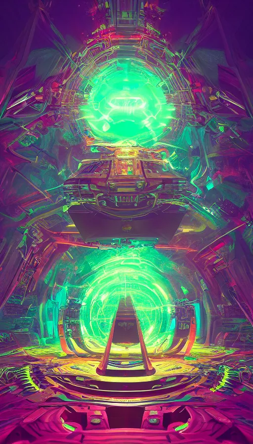 Prompt: psytrance artwork, by filip hodas