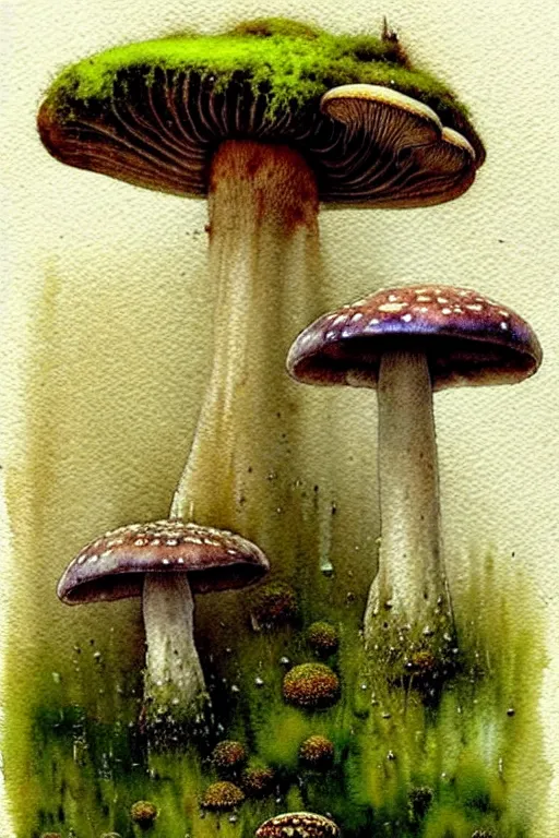 Image similar to soft texture muted saturation!!!!!!!!!!! ( ( ( ( watercolor giant flowers, giant mushrooms, moss granular dripping running. ) ) ) ) ) by jean baptiste monge!!!!!!!!!!!!!!!!!!!!!!!!!!!!!!