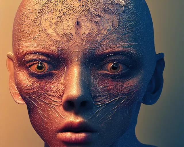 Image similar to portrait of see - through head, intricate abstract. intricate artwork, by tooth wu, wlop, beeple, dan mumford. concept art, octane render, trending on artstation, greg rutkowski very coherent symmetrical artwork. cinematic, key art, hyper realism, high detail, octane render, 8 k, iridescent accents