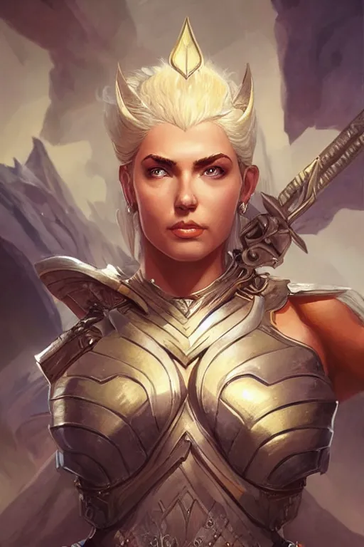 Image similar to amazon valkyrie athena, d & d, fantasy, portrait, highly detailed, headshot, digital painting, trending on artstation, concept art, sharp focus, illustration, art by artgerm and greg rutkowski and magali villeneuve