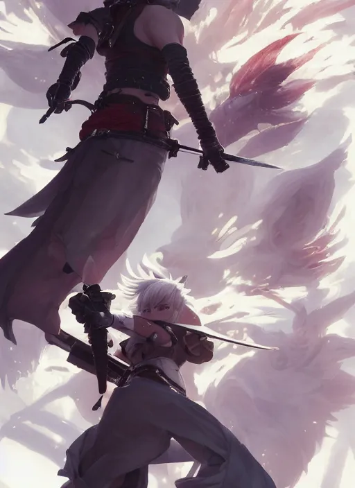 Image similar to Final Fantasy XVI protagonist, sharp details, sharp focus, elegant, highly detailed, illustration, by Jordan Grimmer and greg rutkowski and PiNe(パイネ) and 薯子Imoko and 香川悠作 and wlop and maya takamura, intricate, beautiful, Trending artstation, pixiv, digital Art