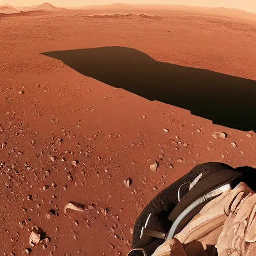 Image similar to selfie on the highest mountain on mars, high definition photograph, taken in 2060, realistic, hyperrealistic, very realistic, highly detailed, very detailed, extremely detailed, detailed