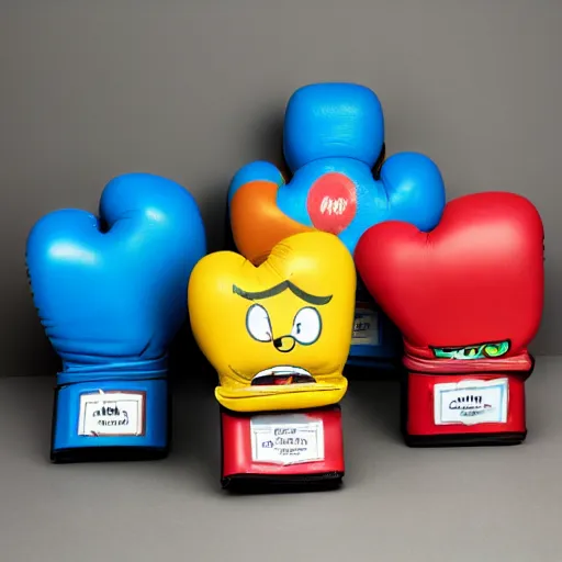 Image similar to soap as a cartoon character wearing boxing gloves, fighting against bacteria, illustration, high - quality, cartoon style, bacteria, soap