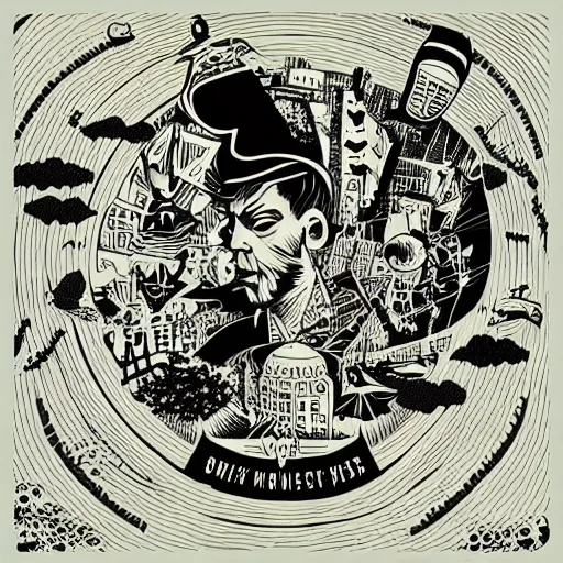 Prompt: album cover artwork for JONSK designed by Mcbess.