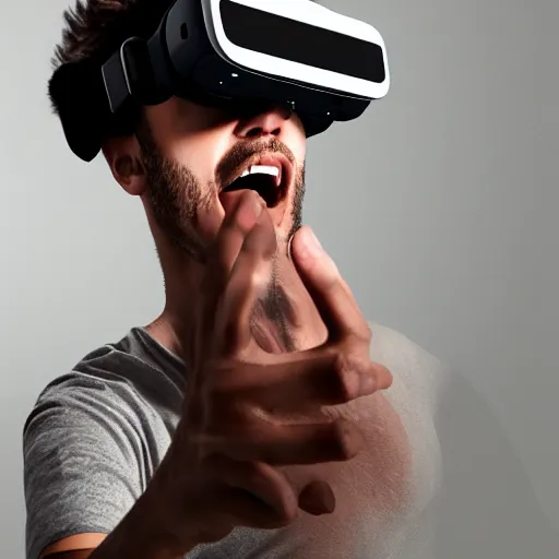 Image similar to judeo christian god with VR headset