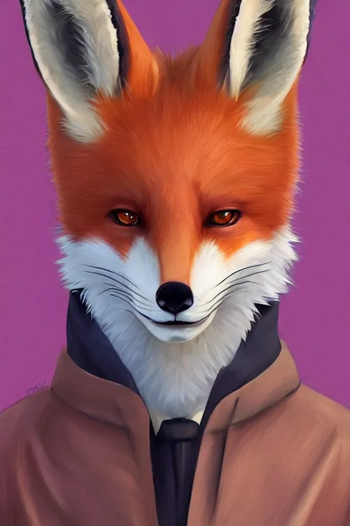 Image similar to a fox fursona, trending on artstation, by kawacy, furry art, digital art