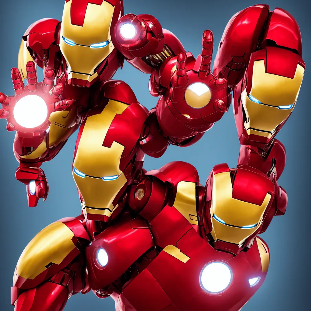 Image similar to Iron Man working as a McDonalds cashier, macro, dramatic, artstation, 8k, HD