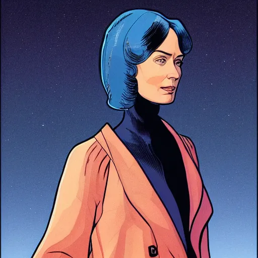 Image similar to emily blunt retro minimalist portrait by jean giraud, moebius starwatcher comic, 8 k