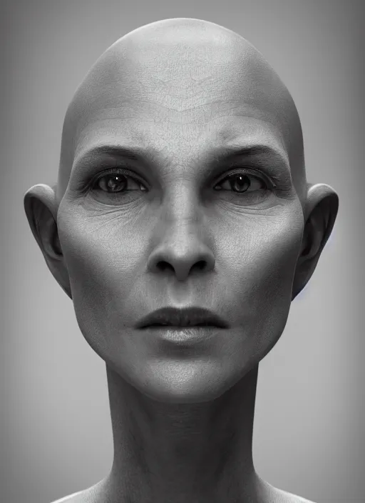 Prompt: closeup portrait of a gray alien, depth of field, zeiss lens, detailed, symmetrical, centered, fashion photoshoot, by Annie Leibovitz and Steve McCurry, David Lazar, Jimmy Nelsson, Breathtaking, 8k resolution, extremely detailed, beautiful, establishing shot, artistic, hyperrealistic, beautiful face, octane render